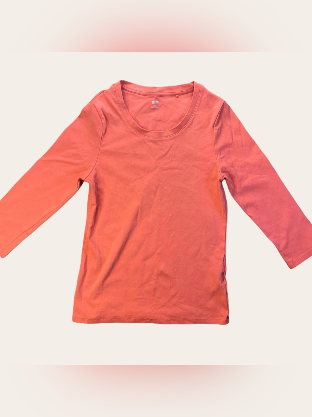 Uniqlo Long Sleeve Scoop Neck Top - Coral